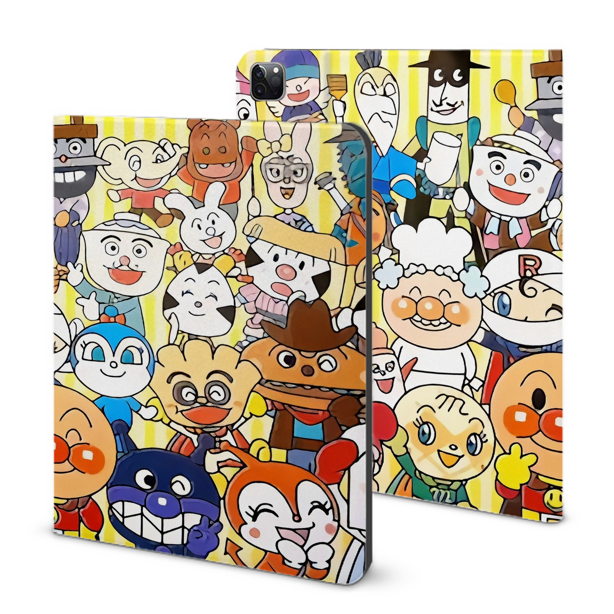 （画像用） アンパンマン Anpanman IPad ケース ブック型 PUレザー TPU 耐衝撃 軽量 薄型 ペン収納なし 全面保護 IPad 各モデル対応